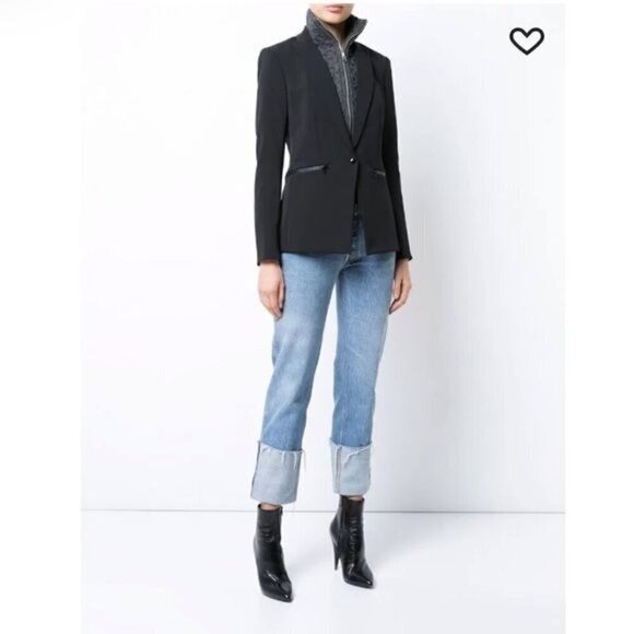 Rachel Rachel Roy Black Single Button Tuxedo Blazer Size 6 - Picture 1 of 10